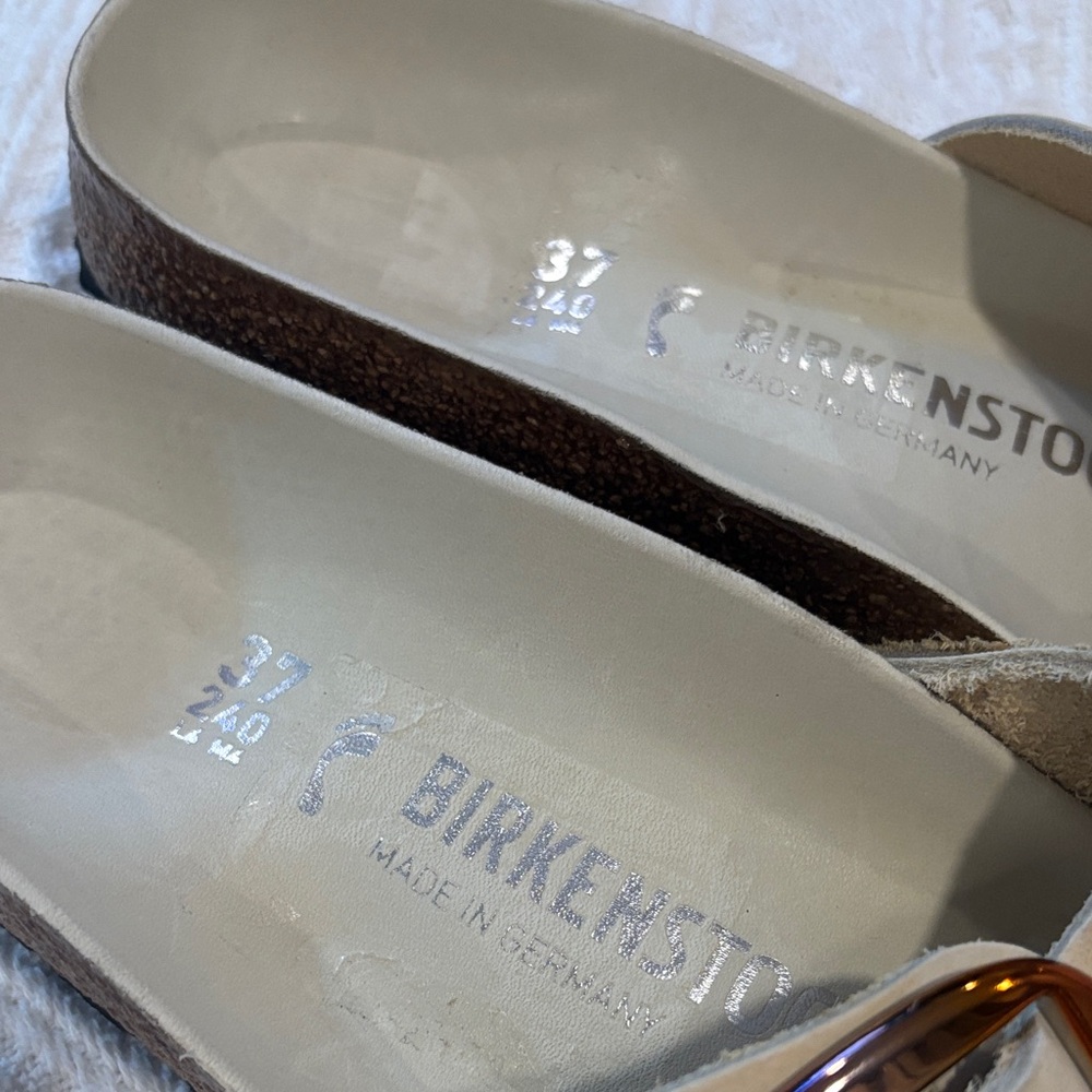 Birkenstock Women's Beige Sandals with Multicolor Buckle, new - Picture 4 of 5